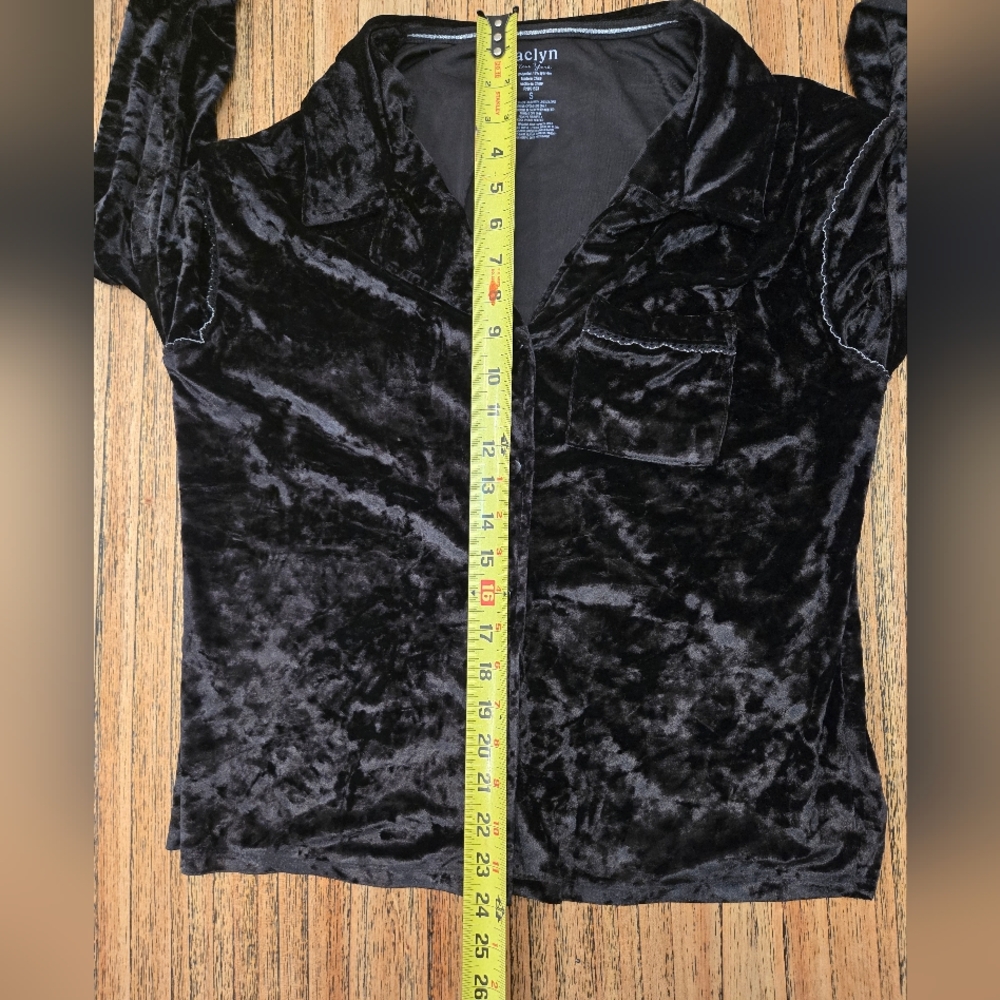 Jaclyn New York 2-Piece Pajama‎ Set Long Sleeve Shirt And Pants, Black, Small - Picture 6 of 13